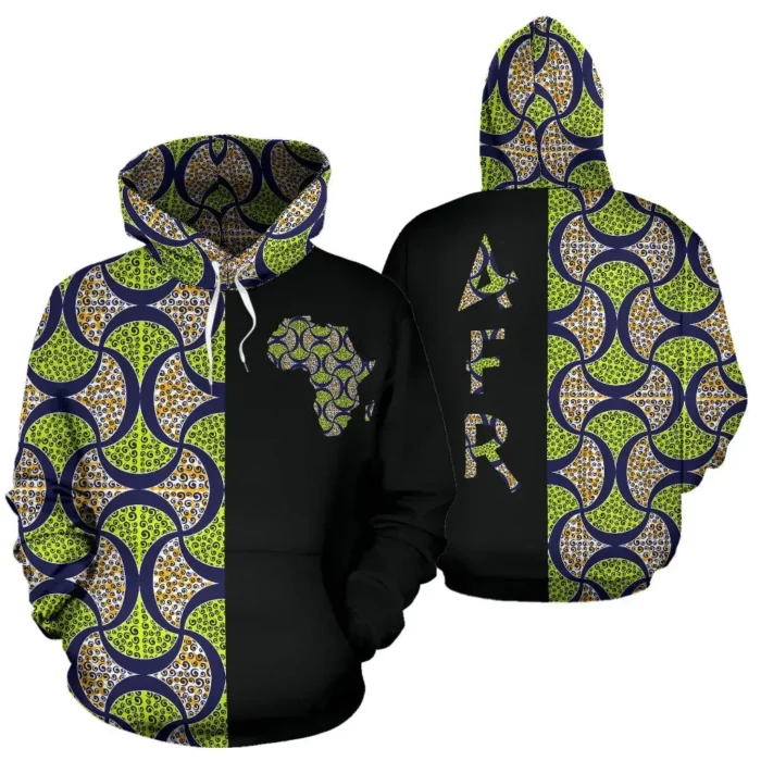 African Hoodie – Ankara Cloth Ogee Drop The Half Hoodie