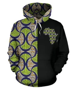 African Hoodie - Ankara Cloth Ogee Drop The Half Hoodie