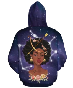 African Hoodie - Sagittarius Queen Art Hoodie