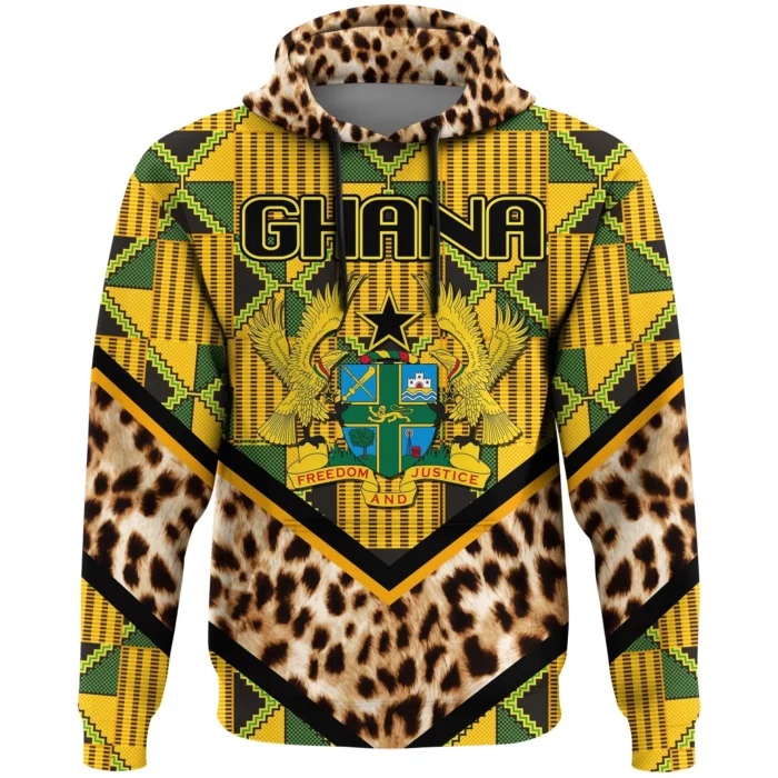 African Hoodie – Ghana Leopard King Coat Of Arms Hoodie