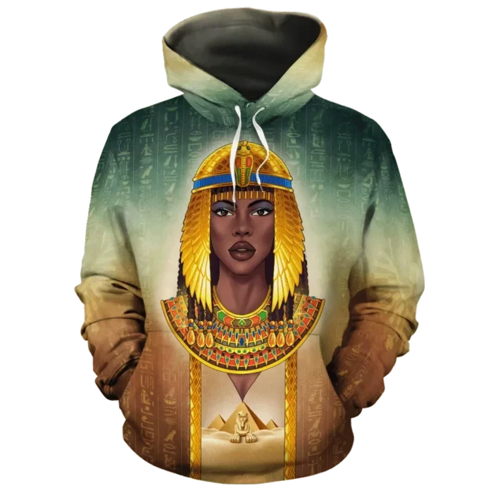 African Hoodie – Cleopatra Fleece All-over Hoodie