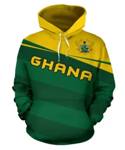 African Hoodie - Ghana Flag Vivian Style Hoodie