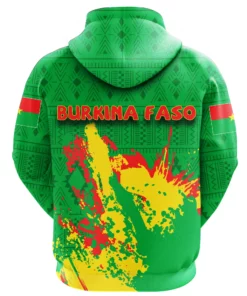 African Hoodie - Burkina Faso Coat Of Arms Spaint Style Hoodie