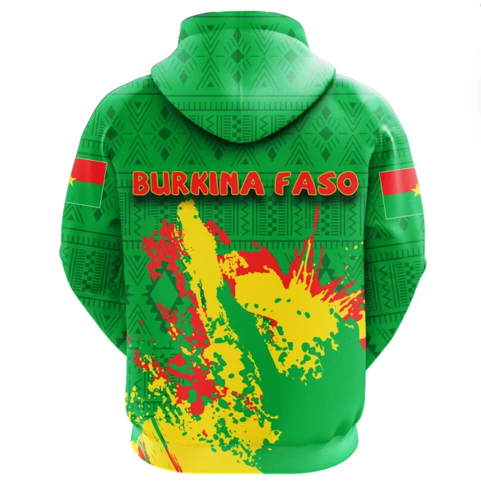 African Hoodie – Burkina Faso Coat Of Arms Spaint Style Hoodie