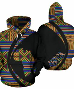 African Hoodie – Kente Cloth Adofowaa awaamu Circle Style Hoodie