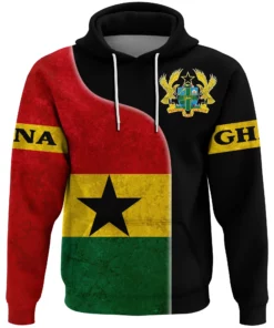 African Hoodie – Ghana Flag Coat Of Arms Hoodie