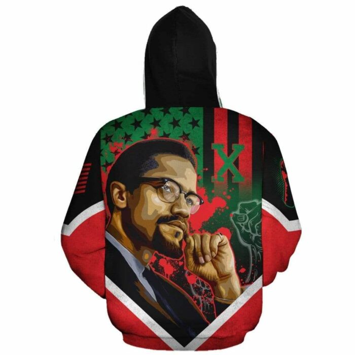 African Hoodie – African American Flag Malcolm X Hoodie