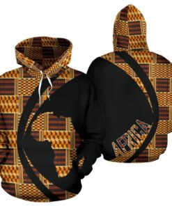 African Hoodie – Kente Cloth Bonwire Style Circle Style Hoodie