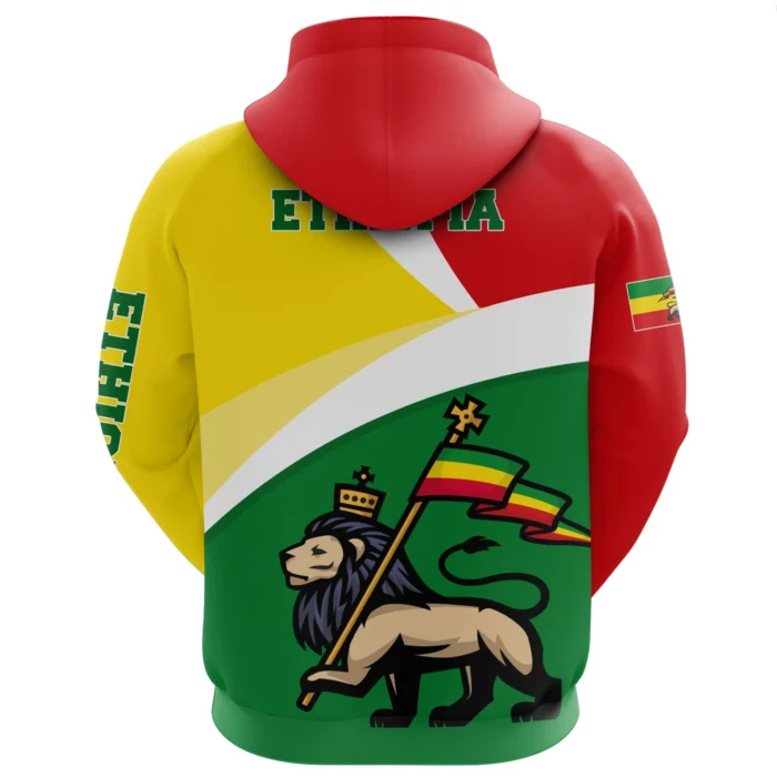 African Hoodie – Ethiopia Flag Maps Green Lion Hoodie