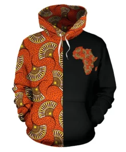 African Hoodie - Ankara Cloth African Flora The Half Hoodie