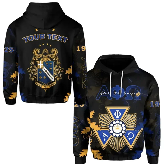 African Hoodie – Personalized Alpha Phi Omega mix Oakleaf APhiO Hoodie