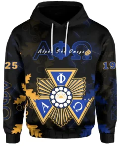 African Hoodie - Personalized Alpha Phi Omega mix Oakleaf APhiO Hoodie