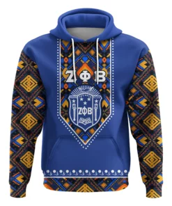 African Hoodie – Zeta Phi Beta African Pattern Royal Blue...