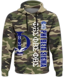 African Hoodie - Phi Beta Sigma Camouflage Style Hoodie