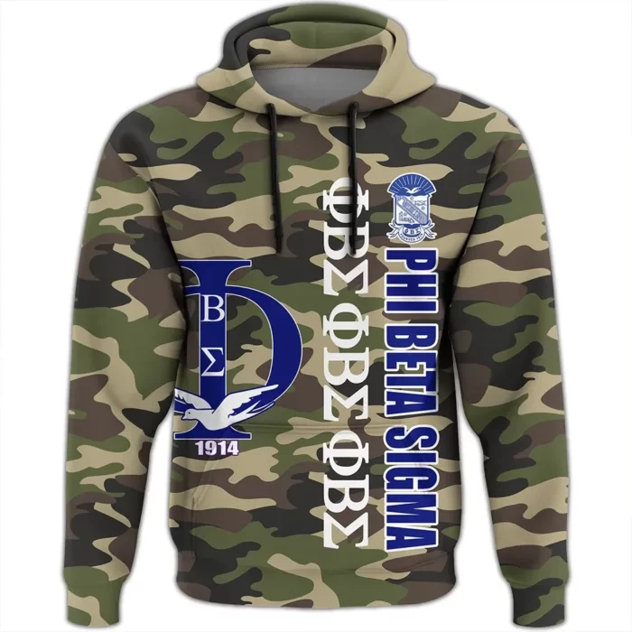 African Hoodie – Phi Beta Sigma Camouflage Style Hoodie