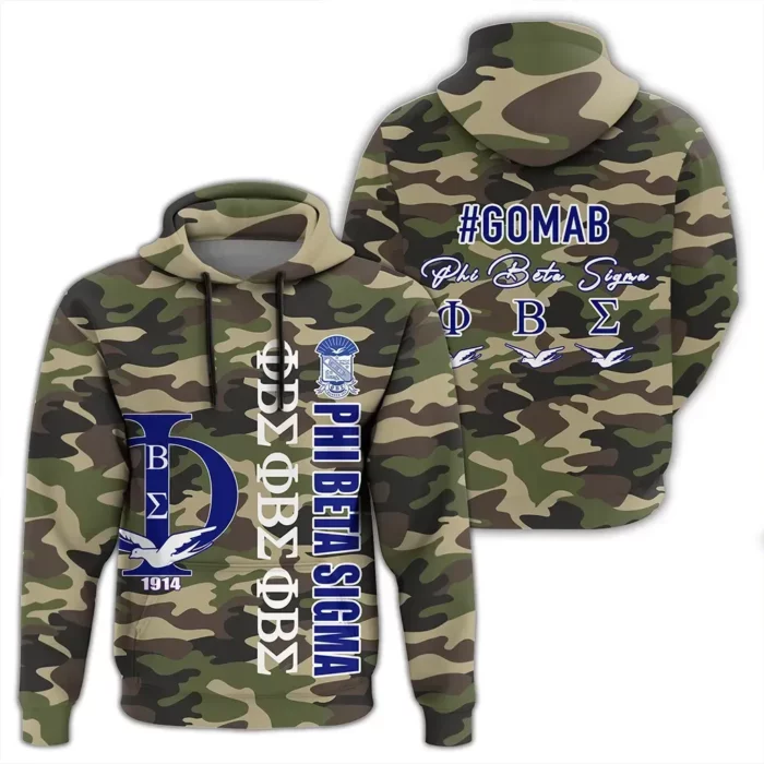 African Hoodie – Phi Beta Sigma Camouflage Style Hoodie