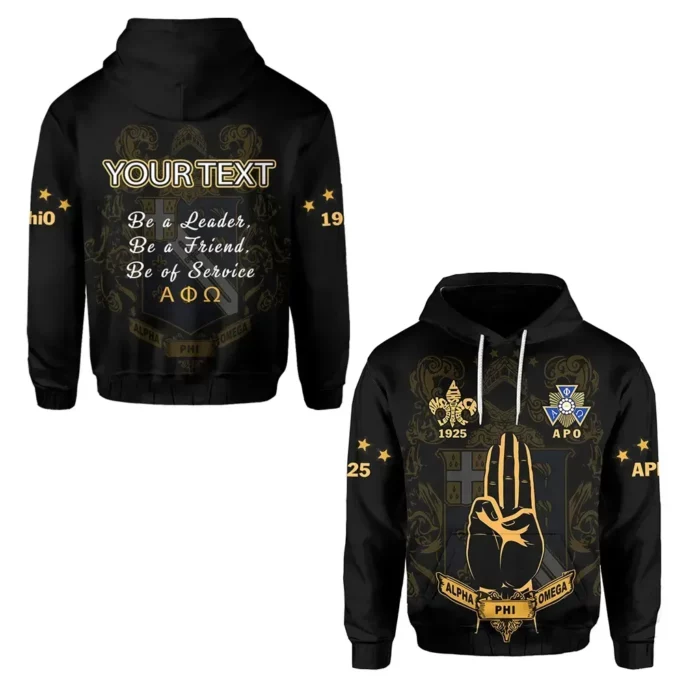 African Hoodie – Personalized Alpha Phi Omega THE SCOUT SIGN Hoodie