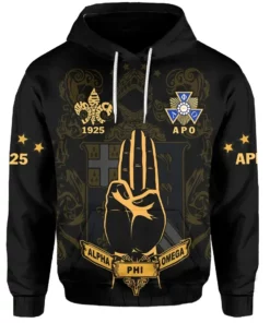African Hoodie - Personalized Alpha Phi Omega THE SCOUT SIGN Hoodie
