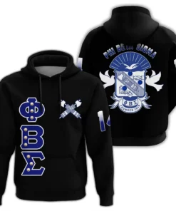 African Hoodie – Phi Beta Sigma Crystal Black Hoodie