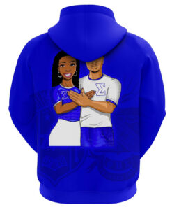 African Hoodie - Phi Beta Sigma and Zeta Phi Beta Couple Valentine Hoodie