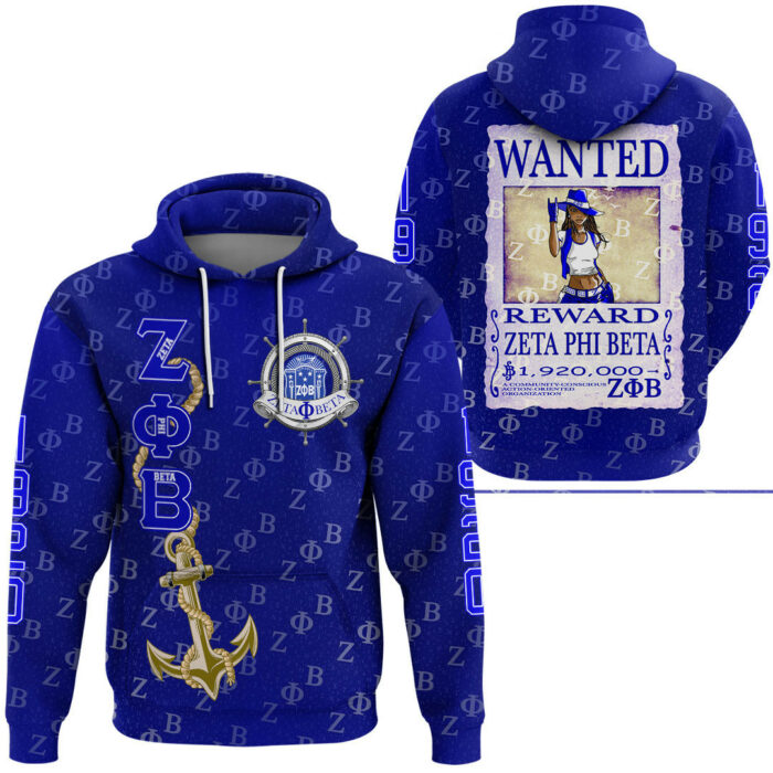 African Hoodie – Zeta Phi Beta Wanted Hoodie