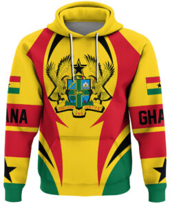 African Hoodie - Ghana Action Flag Hoodie