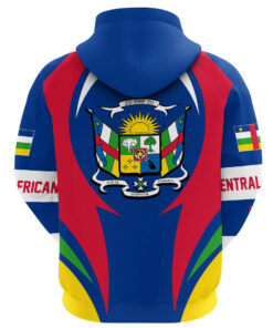 African Hoodie - Central Africa Action Flag Hoodie