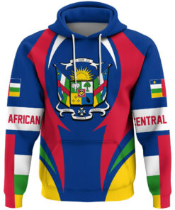 African Hoodie - Central Africa Action Flag Hoodie