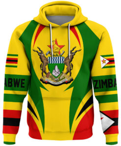 African Hoodie - Zimbabwe Action Flag Hoodie