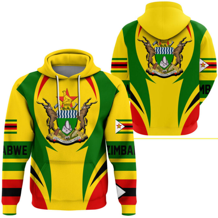 African Hoodie – Zimbabwe Action Flag Hoodie