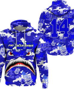 African Hoodie – Phi Beta Sigma Full Camo Shark Hoodie