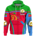 African Hoodie – Algeria Active Flag Zip Hoodie