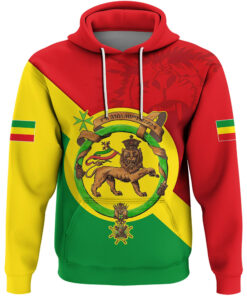 African Hoodie - Ethiopia Lion Haile Selassie Hoodie