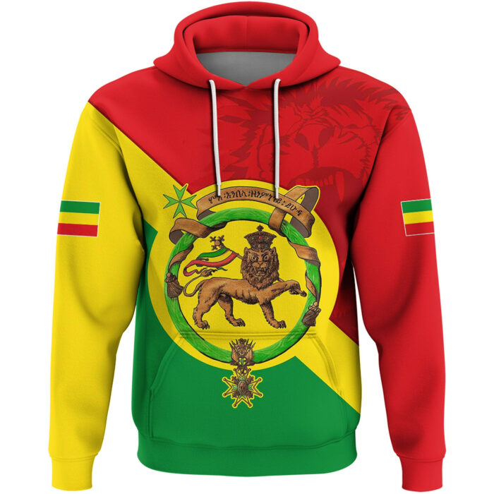African Hoodie – Ethiopia Lion Haile Selassie Hoodie