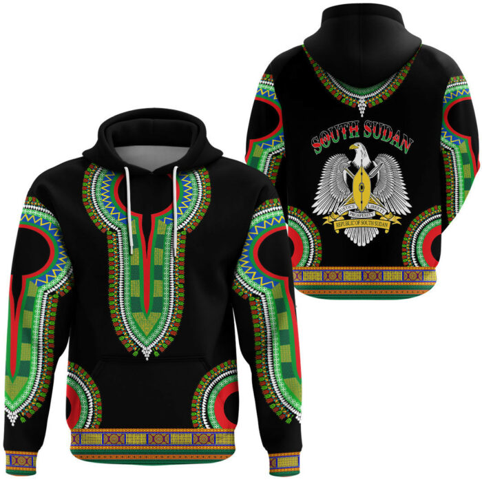 African Hoodie – South Sudan Dashiki Hoodie A5 Hoodie