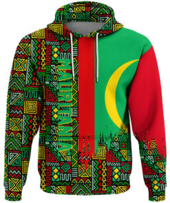 African Hoodie – Mauritania RBG Pattern Hoodie A4 Hoodie