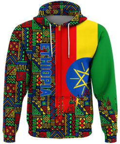 African Hoodie - Ethiopia RGB Pattern Hoodie