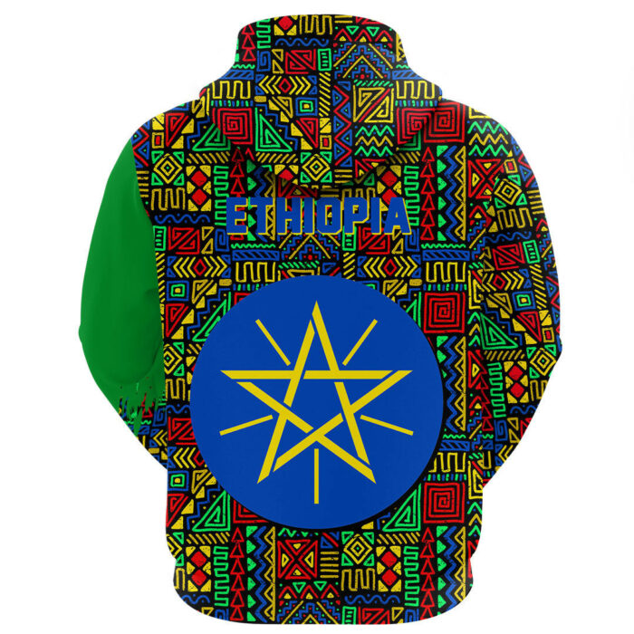 African Hoodie – Ethiopia RGB Pattern Hoodie