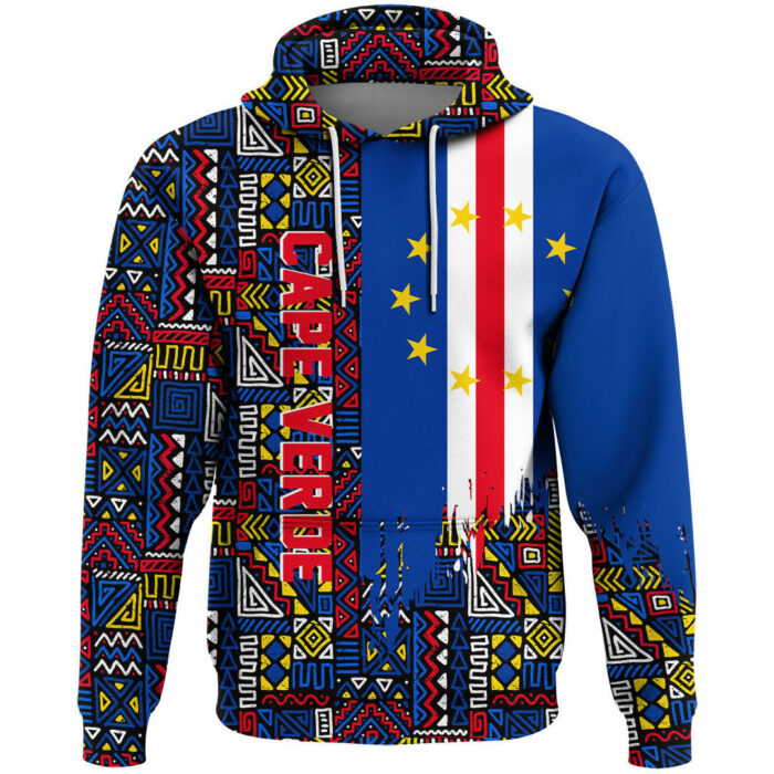 African Hoodie – Cape Verde RBG Pattern Hoodie A4 Hoodie