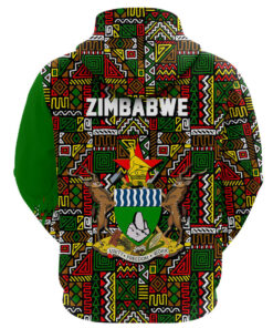 African Hoodie - Zimbabwe RBG Pattern Hoodie A4 Hoodie