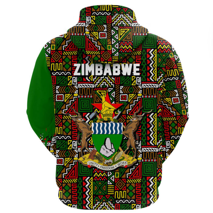 African Hoodie – Zimbabwe RBG Pattern Hoodie A4 Hoodie