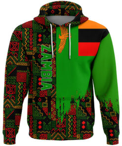 African Hoodie – Zambia RBG Pattern Hoodie A4 Hoodie