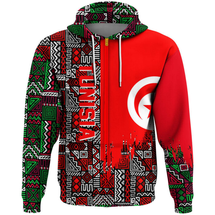 African Hoodie – Tunisia RBG Pattern Hoodie A4 Hoodie