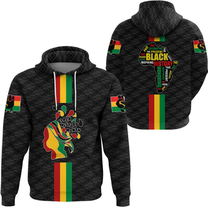 African Hoodie – Black History Month Color Of Flag Hoodie A5 Hoodie