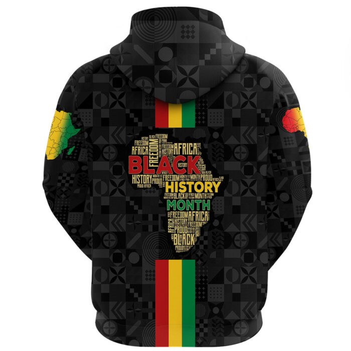 African Hoodie – Black History Month Map Hoodie A5 Hoodie
