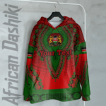 African Hoodie – (Custom) Africa Ghana Red Version Hoodie Vintage African Dashiki Hoodie