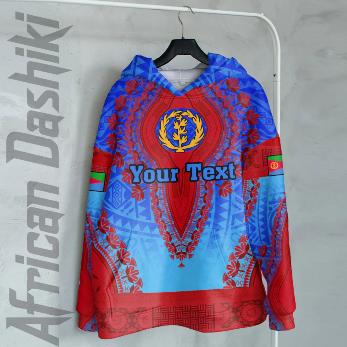 African Hoodie – (Custom) Africa Eritrea Blue Version Hoodie Vintage African Dashiki Hoodie