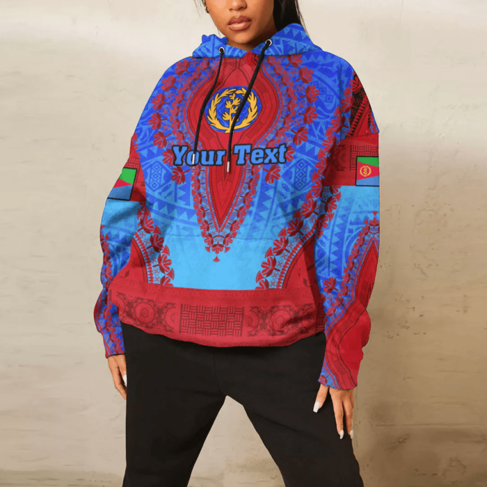 African Hoodie – (Custom) Africa Eritrea Blue Version Hoodie Vintage African Dashiki Hoodie