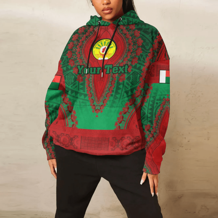 African Hoodie – (Custom) Africa Madagascar Green Version Hoodie Vintage African Dashiki Hoodie