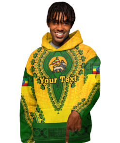 African Hoodie - (Custom) Africa Ethiopia Yellow Version Hoodie Vintage African Dashiki Hoodie